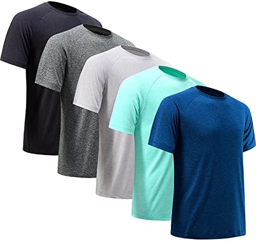 Мъжки спортни Ризи BVNSOZ, Абсорбиращи Влагата Спортни Ризи за Мъже, бързо съхнещи Активни Мъжки Тениски за