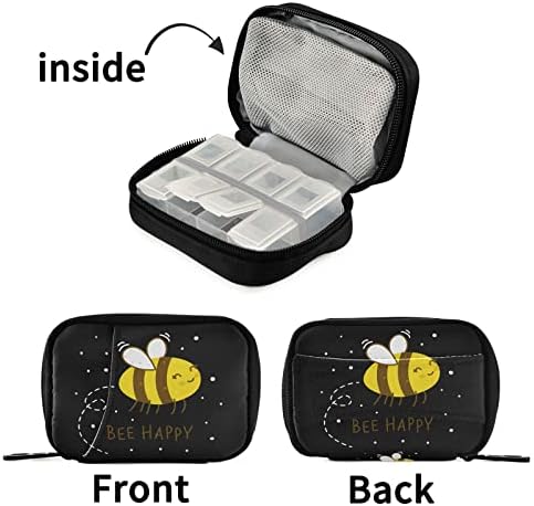 Калъф-Органайзер Fustylead Bee Happy Pill джоб за Портфейла, с Подвижни Седмична Коробочкой за Хапчета за Лекарства, Витамини,