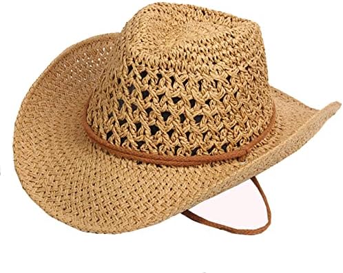 Ковбойская сламена шапка ръчна изработка, Лятна градинска крайбрежна плажна Куха мъжки и дамски солнцезащитная шапка с
