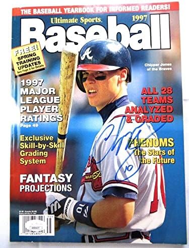Чиппер Джоунс Подписа Списание с Автограф Baseball 1997 Braves JSA AH04477 - Списания MLB С автограф