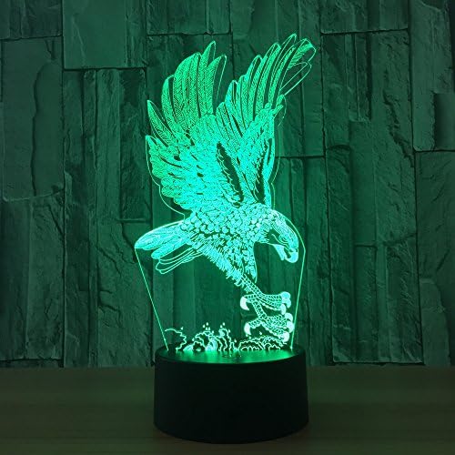 Eagle 7 Цветна Лампа 3D Визуални Led Нощни Лампи за Деца Сензорен USB Настолна Лампа Лампара Lampe Детски лека нощ