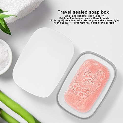 Кутия за сапун, Кутия за сапун ястия с Капак на Преносим Водоустойчив Пътен Държач За Сапун Тава Титуляр за Източване