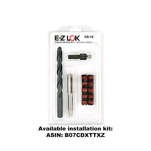 Резьбовая поставяне на E-Z LOK за метални Резбовани вложки от въглеродна стомана 12L14 3/8-16 Вътрешни резби, 9/16-12 външна