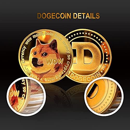 2 елемента Dogecoin с Прозрачен Защитен калъф 1 унция Възпоменателна Монета С Покритие Dogecoin Монета 2021 Ограничена
