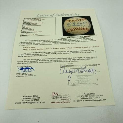 1959 Отбор на Чикаго Къбс Подписа договор с Ърни Бэнксом от Националната лига бейзбол JSA COA - Бейзболни топки с автографи