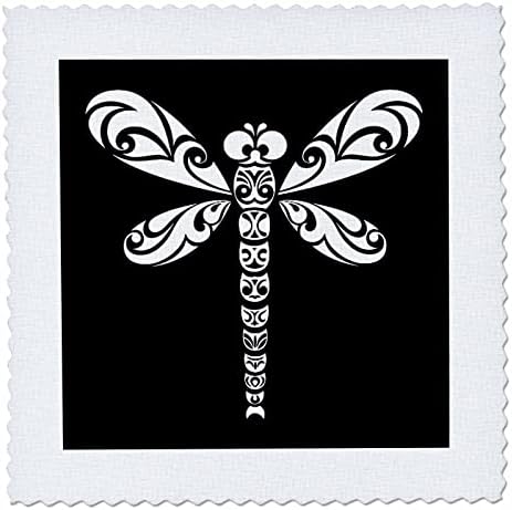 Триизмерна татуировка в стил племенни татуировки под формата на Бели Кончета На Квадратах Черен юрган (qs_355580_10)