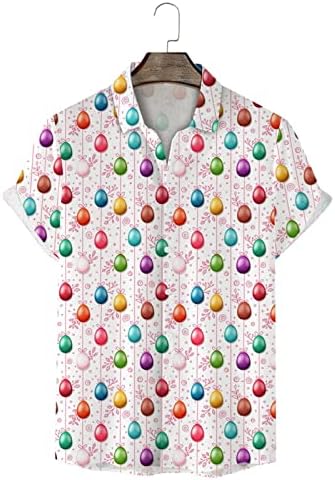 Забавен Великден Тениска за мъже, Сладка Тениска с Разноцветни яйца честит Великден, Дебнещ Риза за Голф, за мъже