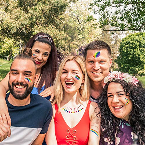 Временни татуировки Leesgel Rainbow за деца, Подаръци за парти в чест на рождения Ден на Rainbow, Етикети