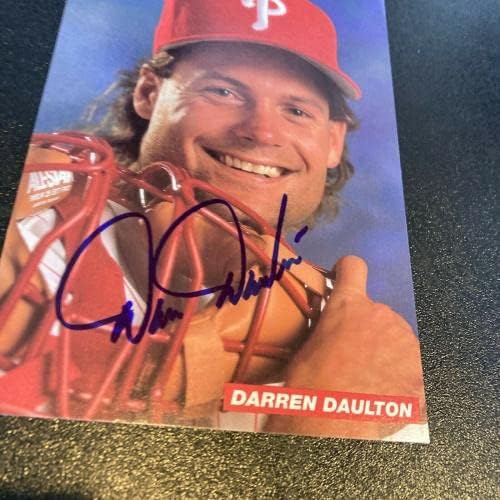 Комплект (4) Снимки Дарън Долтона с Автограф Филис - Снимки на MLB с автограф
