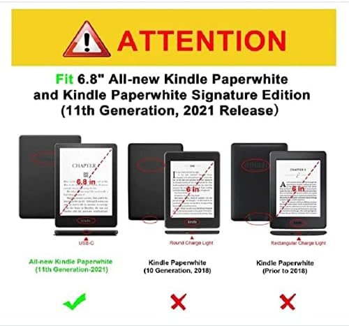 Калъф за 6,8 Kindle Paperwhite (11-то поколение-2021) и Kindle Paperwhite Signature Edition, калъф-панел с функция за автоматично включване / изключване за четене на електронни книги Kindle Paperwhite 2021,