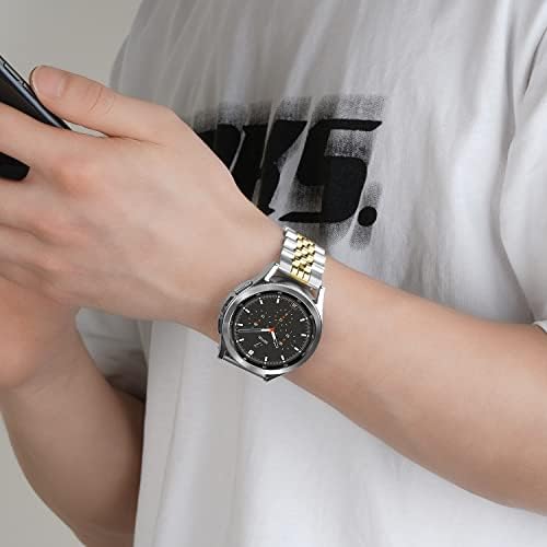 Wolait е Съвместим с Samsung Galaxy Watch 5 Band Pro 45 мм, Samsung Galaxy Watch 5/4 Band 44 мм 40 мм, Galaxy Watch 4 Classic Band 46 мм 42 мм, взаимозаменяеми каишка от неръждаема стомана, 20 мм за жени и мъже