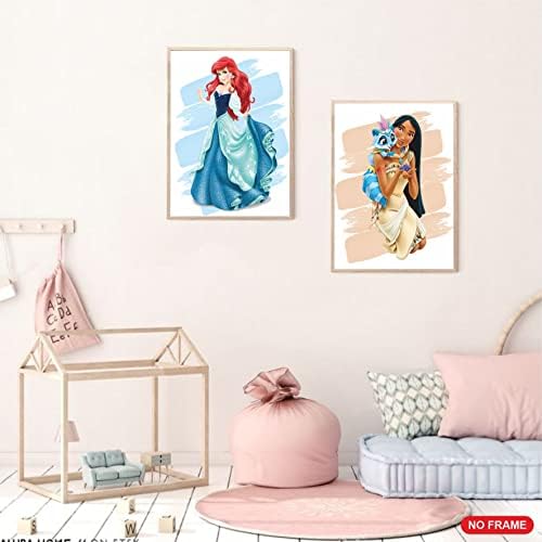 Щампи, Плакат на стената с принцеса, Определени, без рамка 12, 8x10 инча, Украса за стаята на момичетата, Плакати