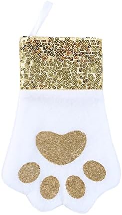 Комплект коледни отглеждане на домашни животни Sattiyrch от 6 броя, Чорапи под формата на Малки Кучешки Лапи с Лъскава