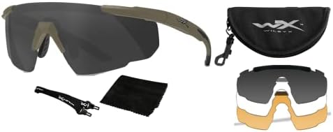 Очила за стрелба с Wiley X Saber Advanced, защитни слънчеви очила ANSI Z87 за мъже и жени, защита от ултравиолетови лъчи