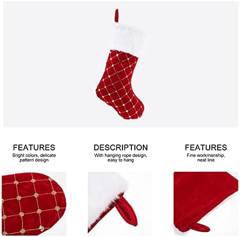 PRETYZOOM Коледни Чорапи, Плюшени Коледни Чорапи Подарък Чанта За Предложения Висящи Празнична Украса За Коледно Парти