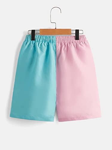 Двуцветен спортни къси панталони с цветни блокчета за момчета Cozyease, Панталони с буквенными заплатками на експозиции на
