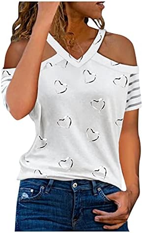 Тениска с ръкав Дамски Блуза с V Образно деколте Пътен Свободен Топ Дамски Тениски и Потници