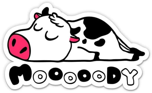 Стикер с Капризните крава - 5 Стикер за лаптоп - Водоустойчив Винил за колата, телефон, Бутилки с вода - Забавно стикер с крава