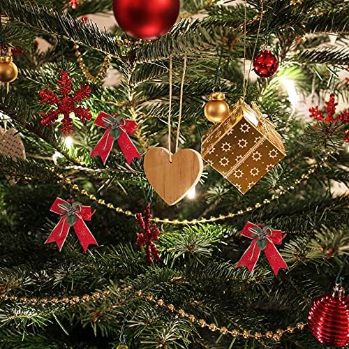 VALICLUD Коледен Декор 6 бр. Червена Коледна Елха Панделки Лък Венец Украса за Коледното Гирлянди, Дърво Занаяти