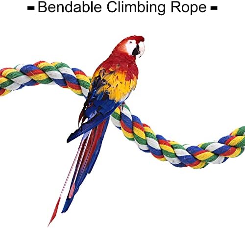 Убежища за птиците WishLotus, папагал, цветни играчки-люлка на въже за катерене, поставка за папагали с камбана и извънбордов