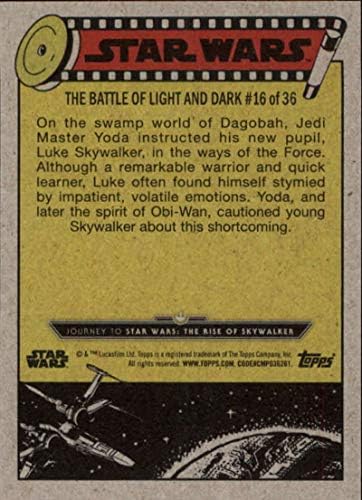 2019 Topps Междузвездни войни Пътуване в Rise of Skywalker Green #70 Тренировочная търговска картичка Люк Скайуокър