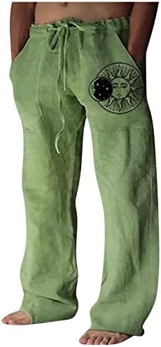 DuDubaby Бельо Облекла за мъже Ленени Панталони за мъже са Модерни и Удобни, Качествени Меки Ленени Панталони с джобове Цвят