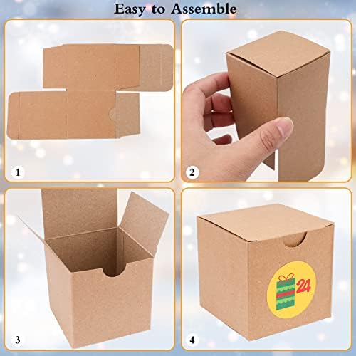 Qpout Кутията с Коледните Адвент-Календар 24 Деня за Обратно Броене Календар за Многократна употреба Кутии Подарък