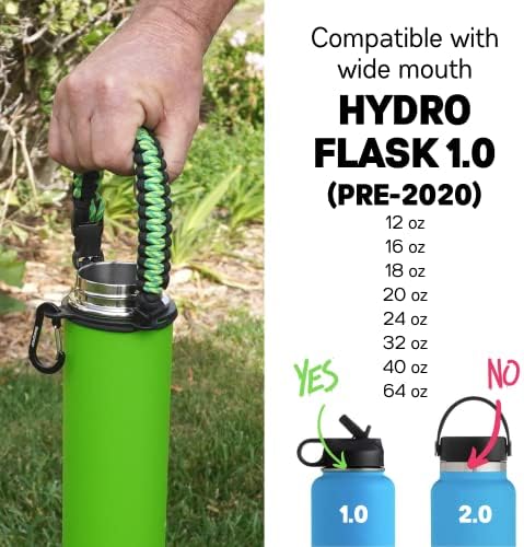 Дръжката е от гидрокорда Gearproz за бутилки с вода, Hydro Flask, Гидрофляга с широко гърло 1.0, Желязо Колба, бутилки за вода за Многократна употреба от термопластики и Takeya, Па