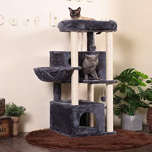 Hey-Brother Cat Tree, много Нива на Котешка апартамент за Голямо мебели Cat Tower с Когтеточками, Покрити с Сизалем, 2 Плюшени
