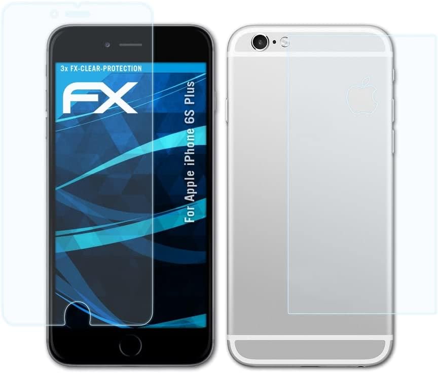Защитно фолио atFoliX, съвместима със защитно фолио Apple iPhone Plus 6S, Сверхчистая защитно фолио FX (комплект от 3)
