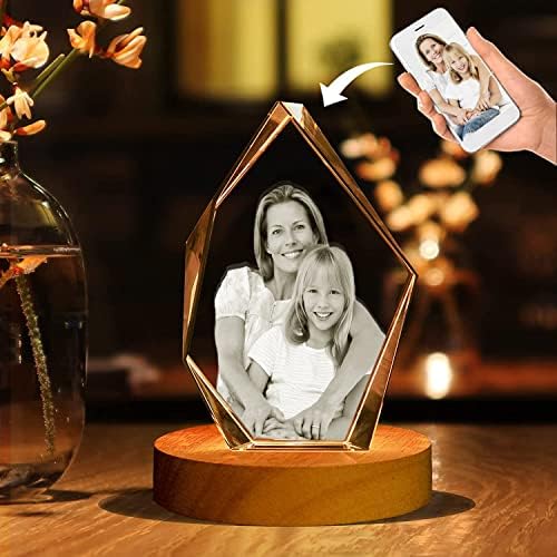 Puercha Персонални 3D Снимки с кристали по Поръчка на 3D Снимки с Кристали Персонализирани Подаръци за Деня на Майката