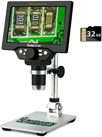 7-инчов LCD дигитален USB Микроскоп с 32G TF карта, Koolertron 12MP с 1-1200X Увеличение, Преносима Камера, Видеорекордер,