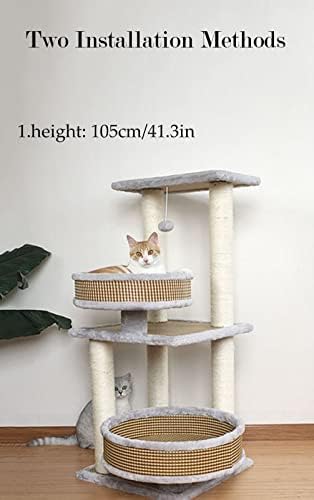 котешки дърво за Стайни котки 41,3 Или 53,1 Инча, Котешки Етажната собственост, Стабилна Рамка за Катерене за Котки,