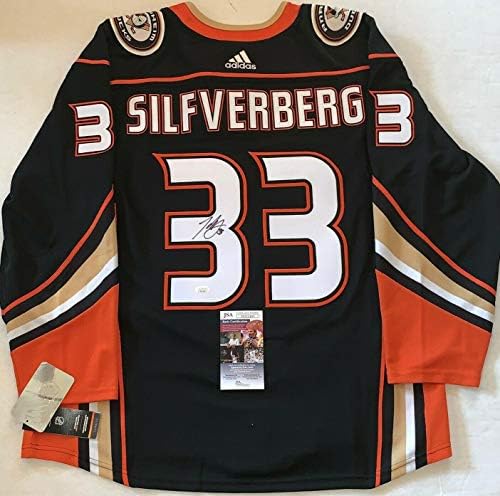 Якоб Сильфверберг подписа договор с Anaheim Ducks Адидас Authentic Adizero JSA - Тениски NHL с автограф