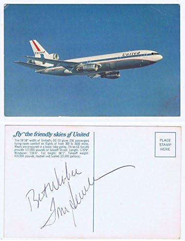 Това Siver Подписа Картичка United Airlines Реколта 1970 Г. С Автограф на Метс Cbm Coa - MLB Cut Signatures