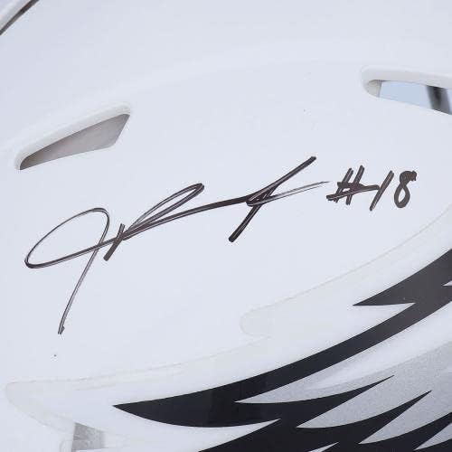 Автентичен Каска Jalen Reagor Philadelphia Eagles с Автограф Riddell Flat White с Алтернативна Скорост на Въртене - Каски