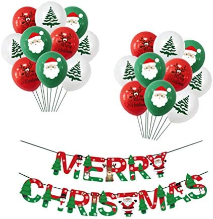 SOIMISS 1 Комплект Коледни Балони Декоративни Банери Вечерни Елха Хартиена Банер Подпори