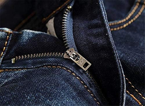 Мъжки дънки директно намаляване на AITITIA в байкерском стил джоб с интериор, Застиранные