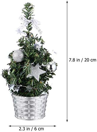 Настолна Коледно Дърво NUOBESTY на Изкуствена Мини-Коледно Дърво, Коледна Украса Коледна украса за вашия дом офис от Сребро‰