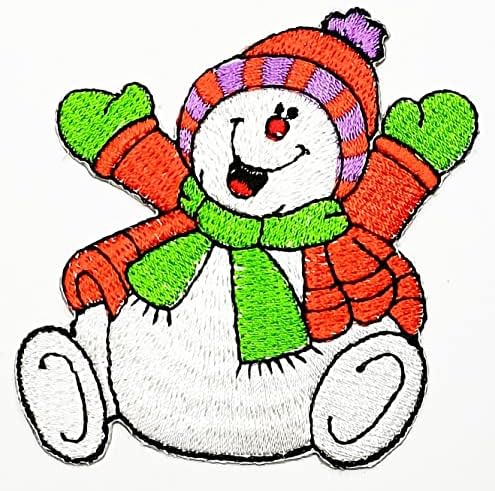 Kleenplus Щастливи снежни човеци Коледа Карикатура Шият Желязо на Кръпка Бродирана Апликация на плавателни съдове Дрехи