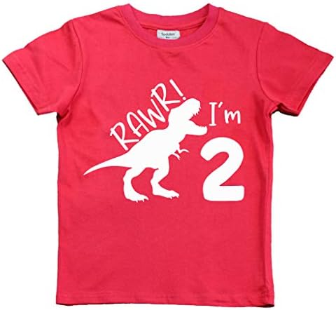 Ризата на 2-ри Рожден ден за момче с Динозавром rawr im 2, Дете на две години, Втората Облекло с Динозавром