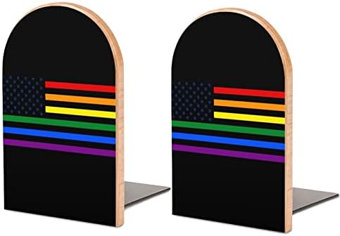 AmericaLGBT Гей-Гордост Дъгата Флаг Дървени Поставки За Книги Нескользящие Поставка За Книги На Държач За Книги, Стойка