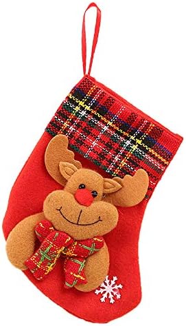 Замусоленные Модни Коледни Чорапи, Подаръчен Пакет, Аксесоари за Украса на Коледната Елха, Златни и Червени Украшения