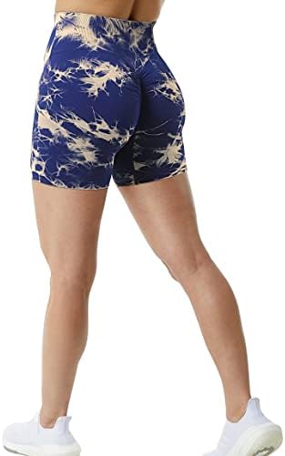 JANVUR Спортни къси Панталони за Стягане на задните части Схрусква за Жени, Стягане на Бедрата с Висока Талия,