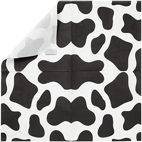 100 опаковки салфетки с принтом крави, за рождения ден на селскостопански животни (2 слой, 6,5x6 5 инча)