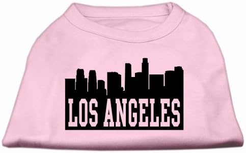Mirage Pet Products 18-Инчовата Тениска с Трафаретным принтом Los Angeles Skyline за домашни любимци, XXL, светло розово