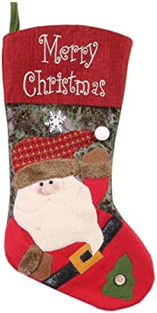 Чанта jojofuny Червени Чанти за подарък Чорапи на Дядо Коледа, Коледни чорапи Чорапи за Коледно парти Декорация