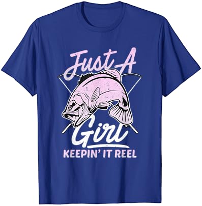 скъпа риболовна забавно дамски виолетово-розова Тениска keeping it reel