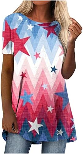 Момичета Crewneck Лодка Врата Памук Графичен Звезда Блуза, Риза за Жени Лято Есен SP SP