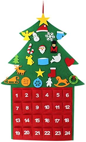 Календар с Джобове за Коледна Украса Войлочный Коледен Появата на Голяма Верига за Домашен интериор за Витражного Стъкло